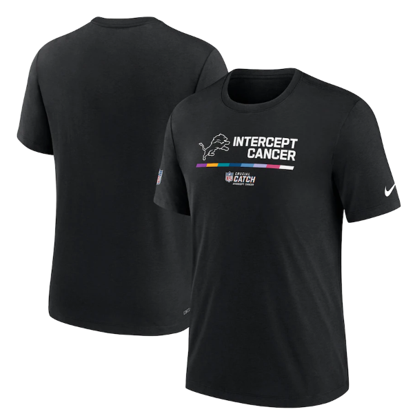 Men's Detroit Lions 2022 Black Crucial Catch Performance T-Shirt Men's Detroit Lions 2022 Black Crucial Catch Performance T-Shirt